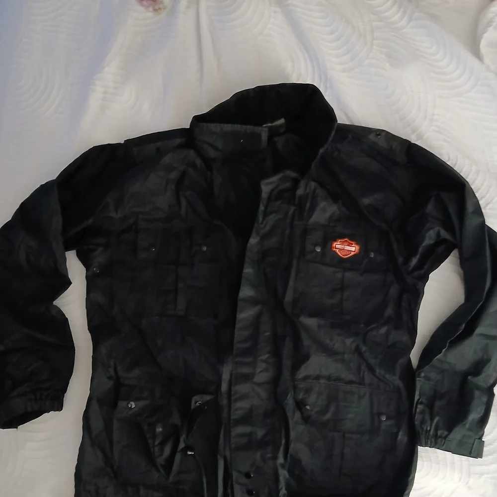 Harley-Davidson Black Waterproof Jacket PVC Coated.